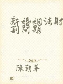 新婚姻法财产分割问题