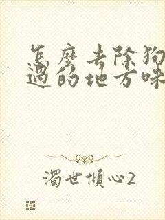 怎么去除狗狗尿过的地方味道