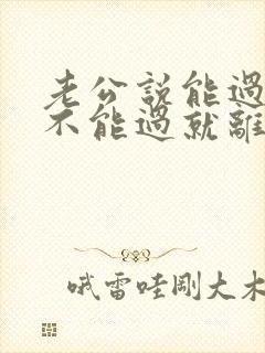 老公说能过就过不能过就离婚,怎么办