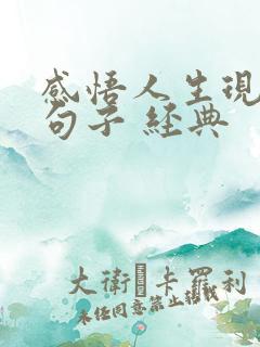 感悟人生现实的句子 经典