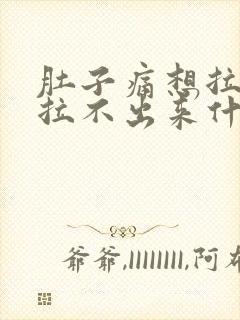 肚子痛想拉尿又拉不出来什么原因