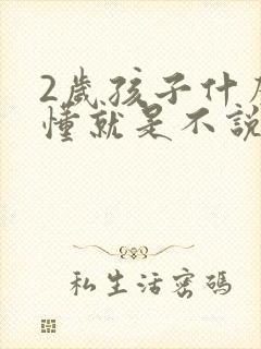 2岁孩子什么都懂就是不说话怎么办