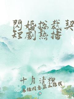 闪婚总裁契约妻短剧热播