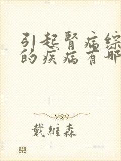 引起肾病综合征的疾病有哪些