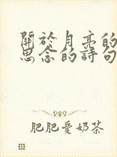 关于月亮的表达思念的诗句