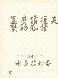 怎么修复夫妻关系的感情