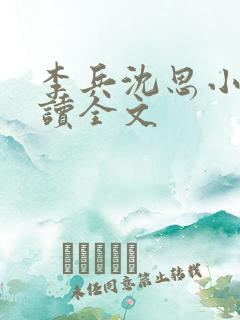 李兵沈思小说阅读全文