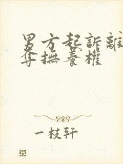 男方起诉离婚争夺抚养权