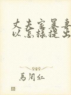 丈夫家暴妻子可以怎样提出离婚