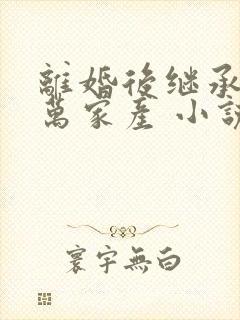 离婚后继承了亿万家产 小说