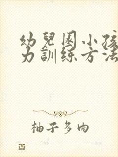 幼儿园小孩专注力训练方法