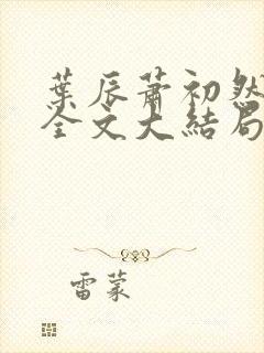 叶辰萧初然免费全文大结局