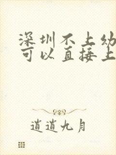 深圳不上幼儿园可以直接上小学吗