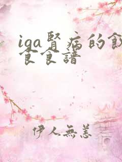 iga肾病的饮食食谱