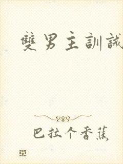 双男主训诫小说