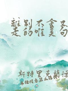 离别不舍又必须走的唯美句子