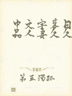 中文字幕日韩精品人妻久久久