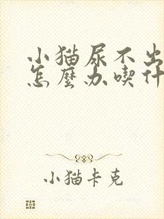 小猫尿不出来尿怎么办吃什么药