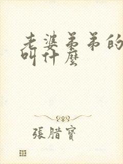 老婆弟弟的老婆叫什么