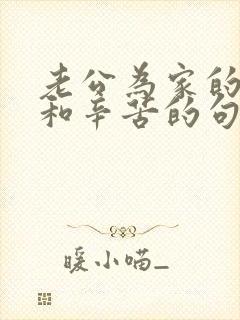 老公为家的付出和辛苦的句子