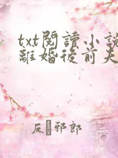 txt阅读小说离婚后前夫哭着求复婚