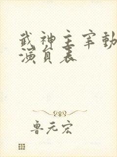 武神主宰动漫的演员表