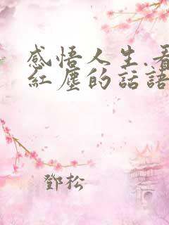 感悟人生.看破红尘的话语