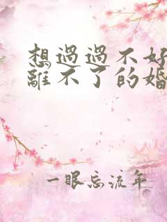 想过过不好想离离不了的婚姻怎么办