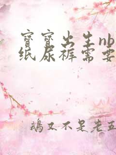 宝宝出生nb码纸尿裤需要多少