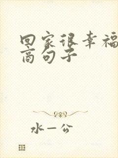 回家很幸福高情商句子