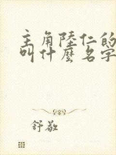 主角陆仁的小说叫什么名字