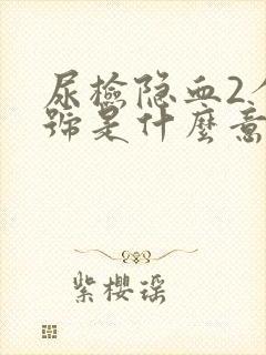 尿检隐血2个加号是什么意思