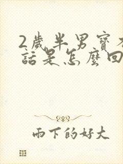 2岁半男宝不说话是怎么回事