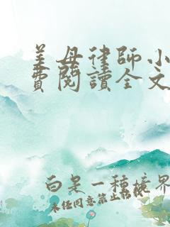 美母律师小说免费阅读全文