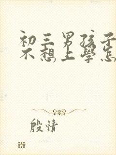 初三男孩子叛逆不想上学怎么办