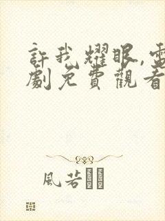 许我耀眼,电视剧免费观看