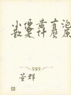 小便黄有泡沫不散是什么原因