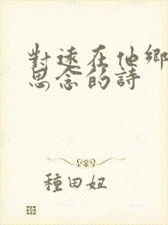 对远在他乡妻子思念的诗