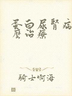 蛋白尿肾病有什么治疗