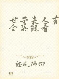 世子夫人有喜了全集观看