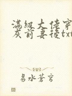 满级大佬穿成炮灰前妻后txt