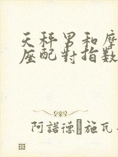 天秤男和摩羯女座配对指数