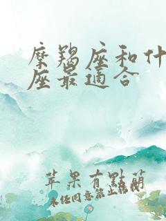 摩羯座和什么星座最适合