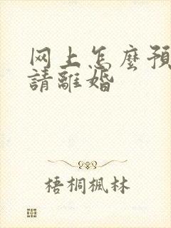 网上怎么预约申请离婚