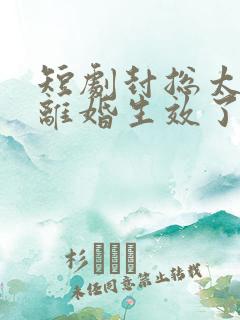 短剧封总太太的离婚生效了免费