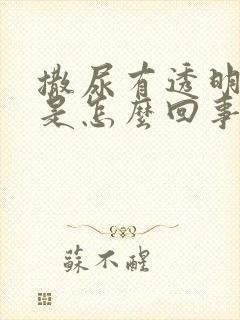 撒尿有透明粘液是怎么回事