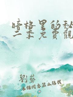 暗格里的秘密第二季免费观看