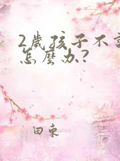 2岁孩子不说话怎么办?