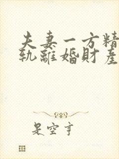 夫妻一方精神出轨离婚财产分割