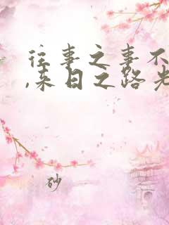 往事之事不可追,来日之路光明灿烂